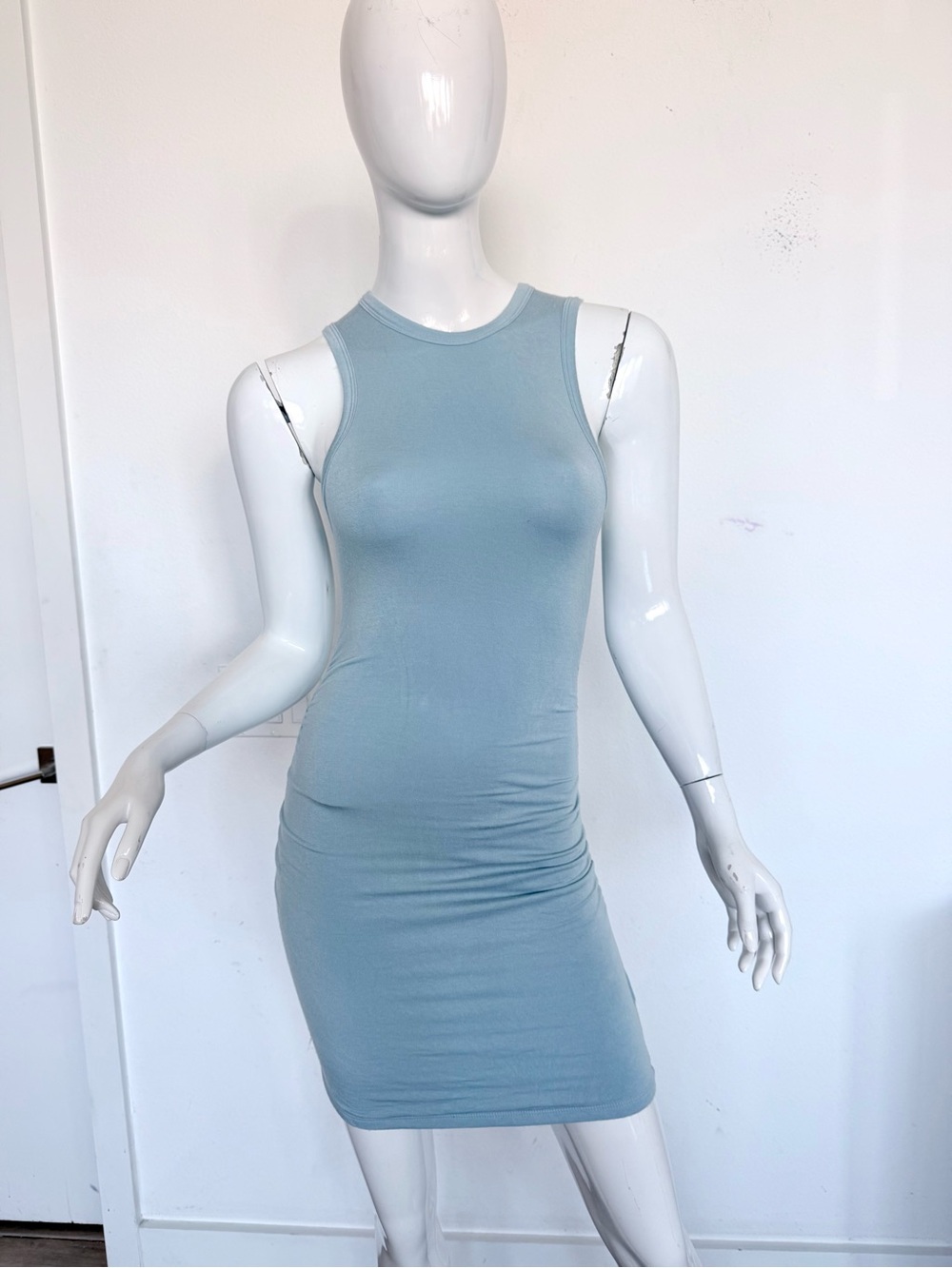 Eterne light blue racerback mini dress XS